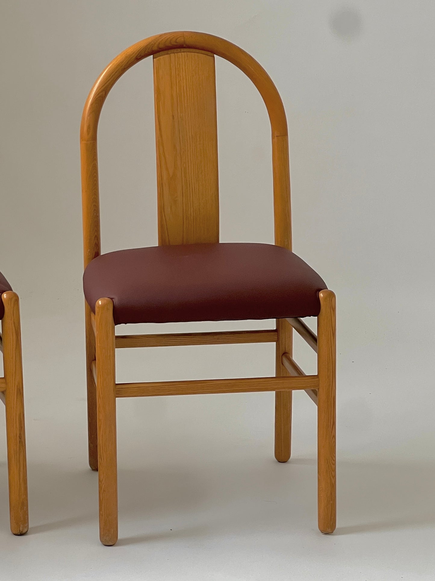 Newly Reupholstered Leather Dining Chair by Fratelli Montina (12 Available)