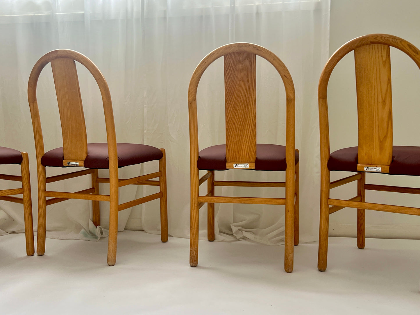 Newly Reupholstered Leather Dining Chair by Fratelli Montina (12 Available)