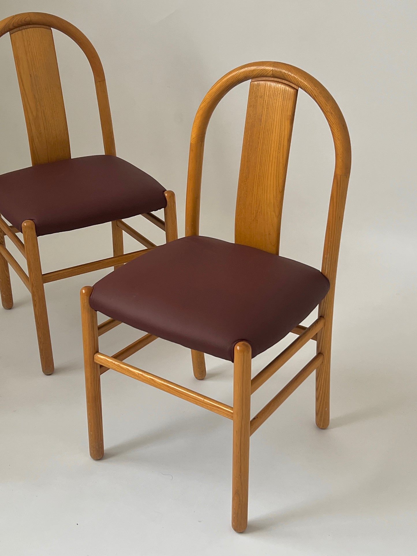 Newly Reupholstered Leather Dining Chair by Fratelli Montina (12 Available)