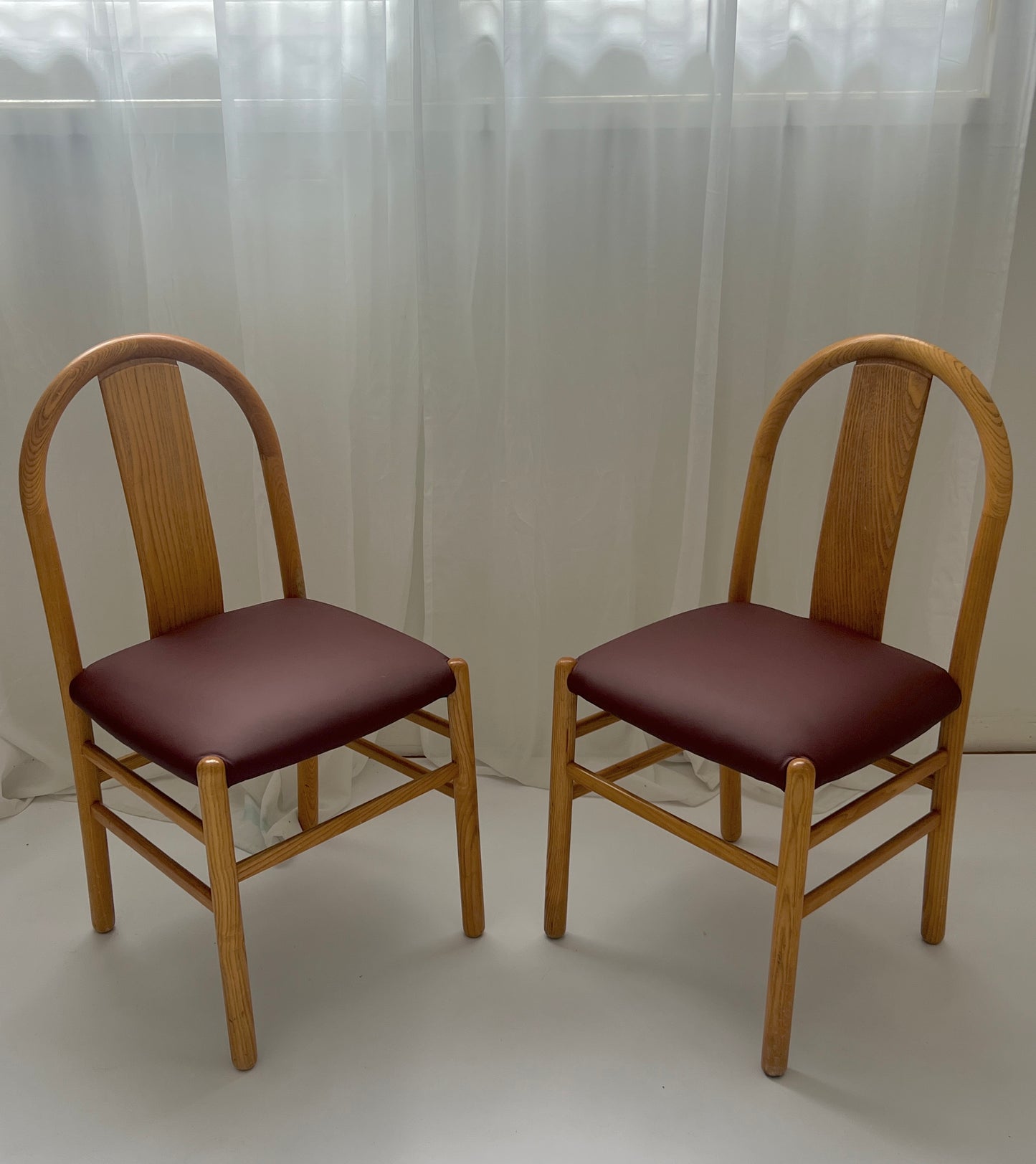 Newly Reupholstered Leather Dining Chair by Fratelli Montina (12 Available)