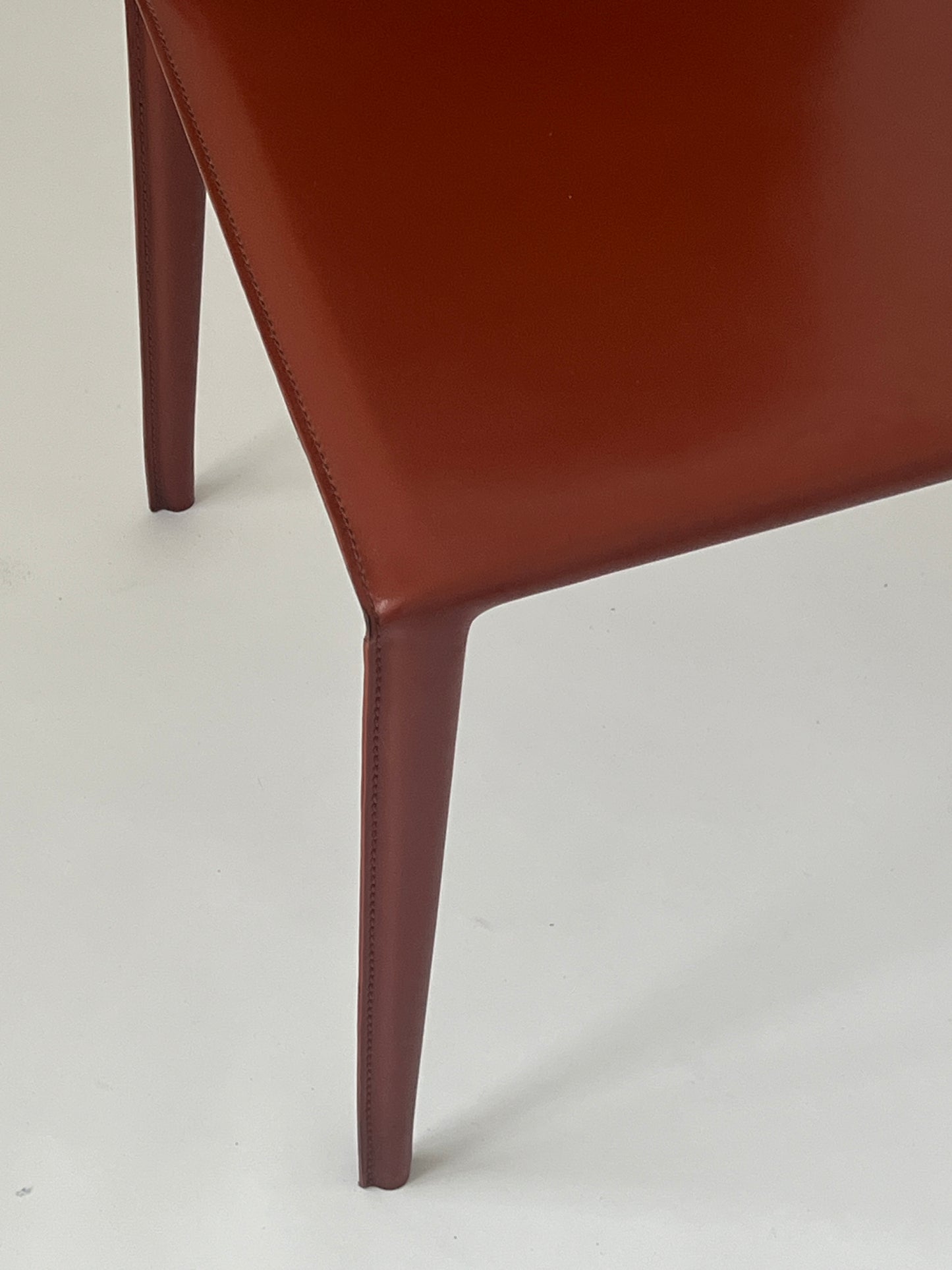 Set of 6 Brick Red 'Norma' Dining Chairs by Arper, Italy