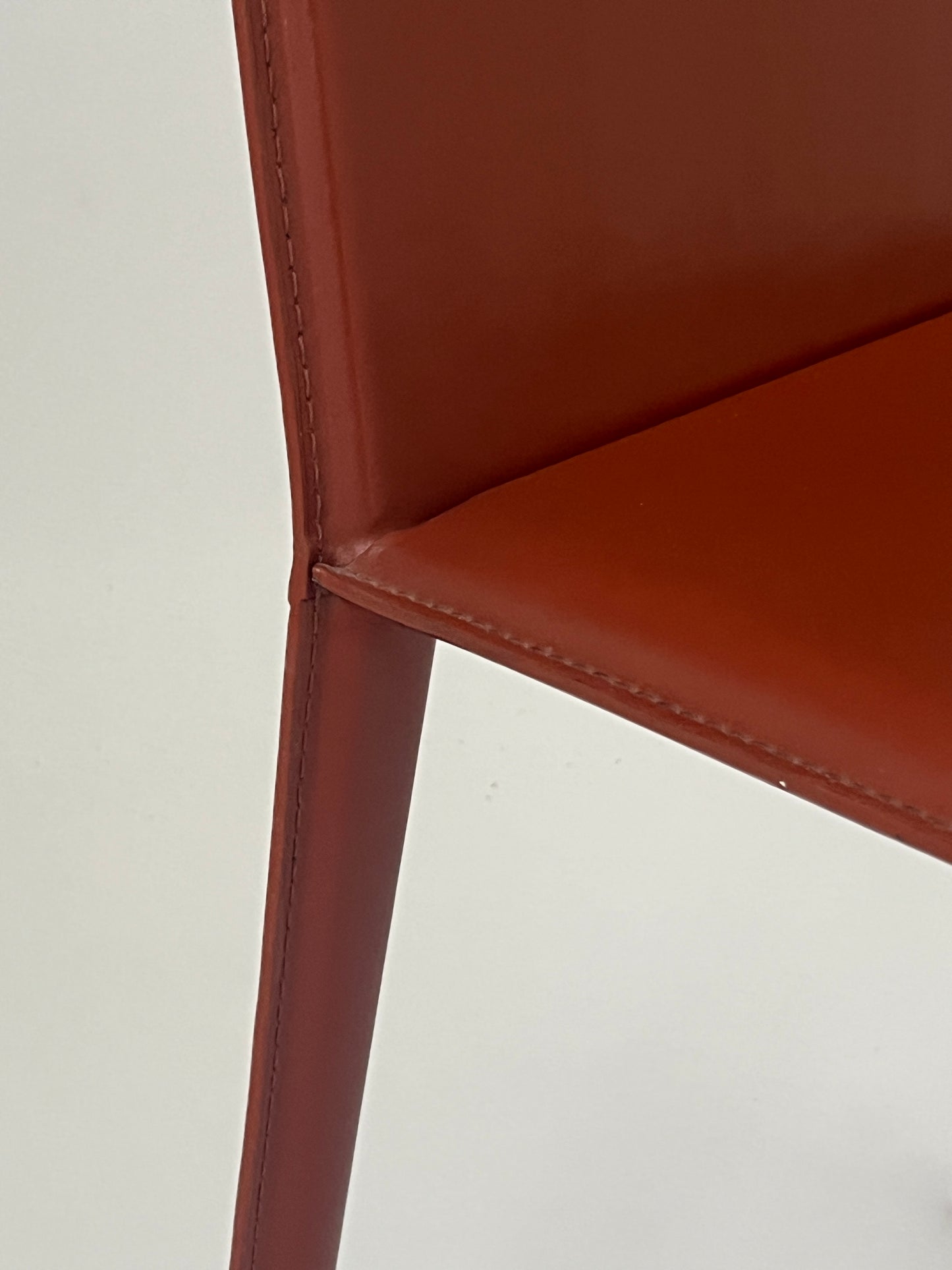 Set of 6 Brick Red 'Norma' Dining Chairs by Arper, Italy