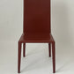 Set of 6 Brick Red 'Norma' Dining Chairs by Arper, Italy