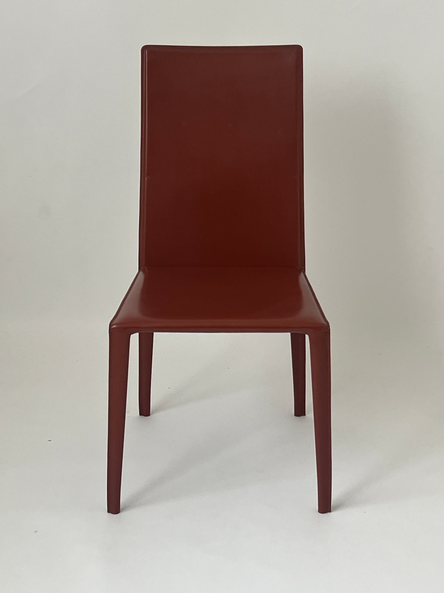 Set of 6 Brick Red 'Norma' Dining Chairs by Arper, Italy