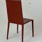 Set of 6 Brick Red 'Norma' Dining Chairs by Arper, Italy
