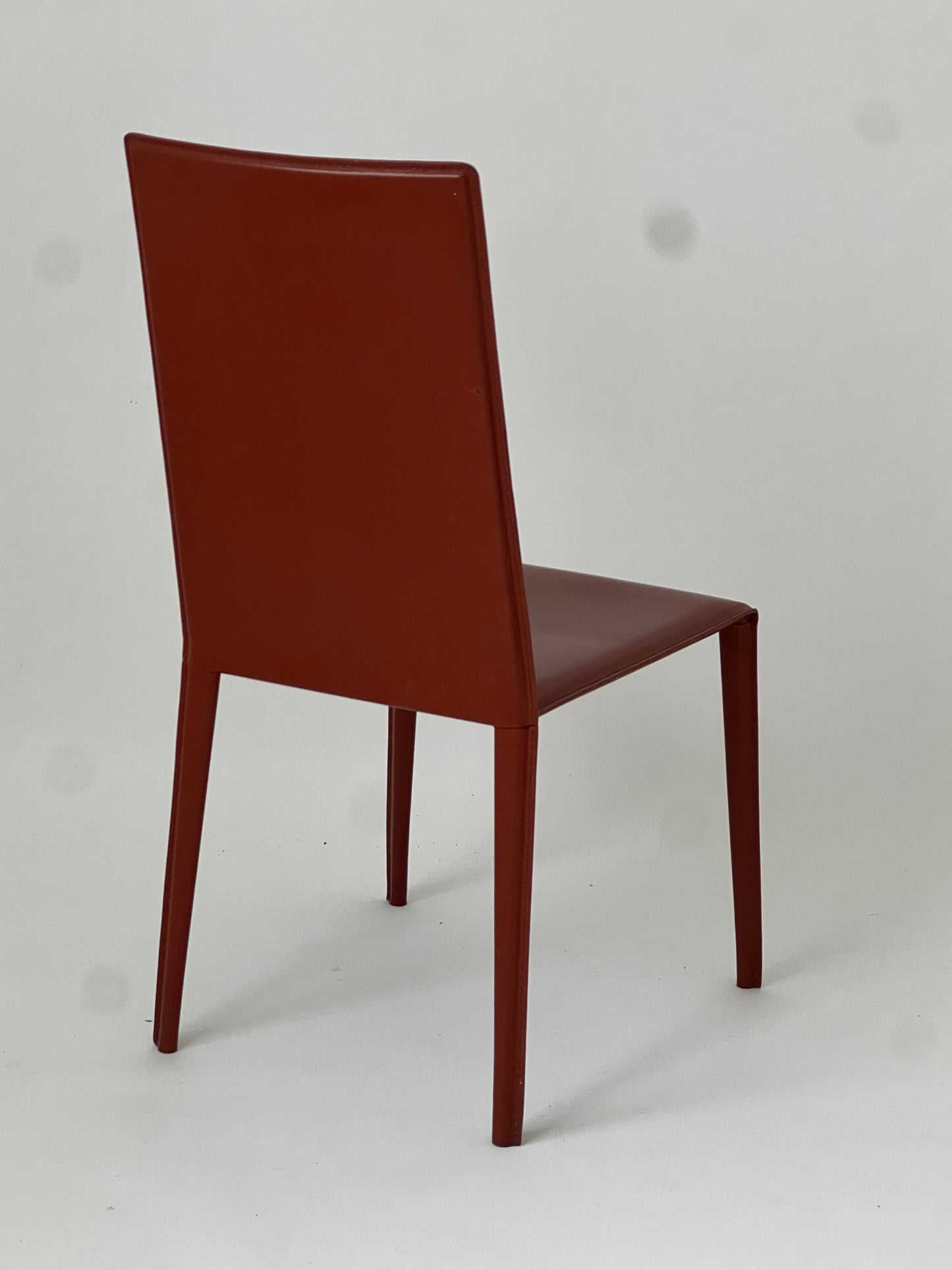 Set of 6 Brick Red 'Norma' Dining Chairs by Arper, Italy