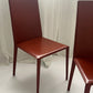 Set of 6 Brick Red 'Norma' Dining Chairs by Arper, Italy
