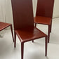 Set of 6 Brick Red 'Norma' Dining Chairs by Arper, Italy
