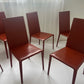 Set of 6 Brick Red 'Norma' Dining Chairs by Arper, Italy