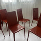 Set of 6 Brick Red 'Norma' Dining Chairs by Arper, Italy