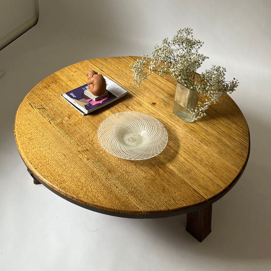 Three-Legged 1940s Coffee Table, Handmade