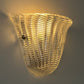 Large Ribbed Murano Glass Sconce, Italy