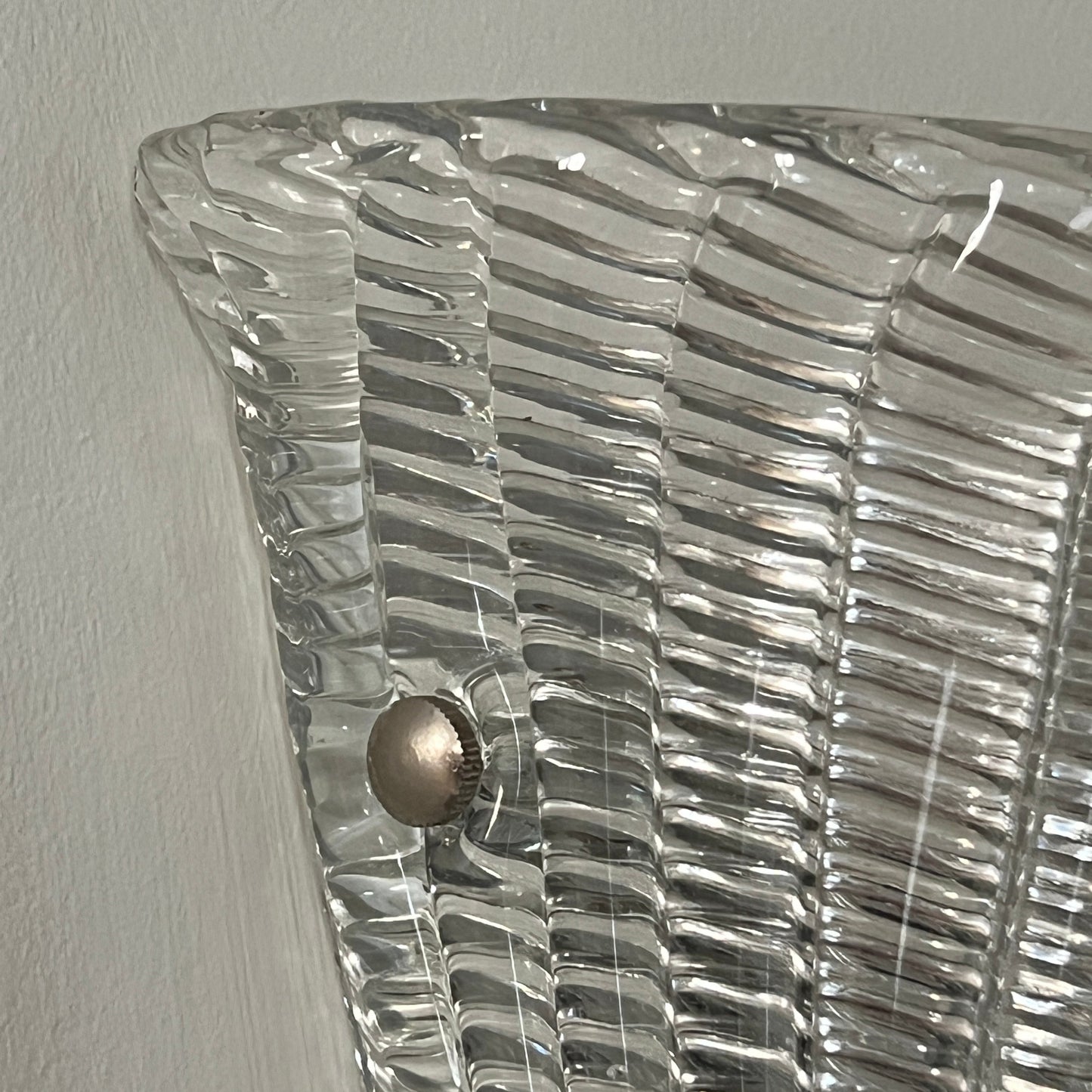 Large Ribbed Murano Glass Sconce, Italy