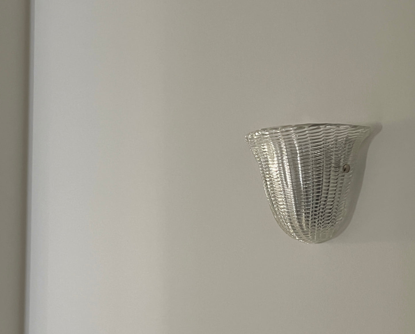 Large Ribbed Murano Glass Sconce, Italy