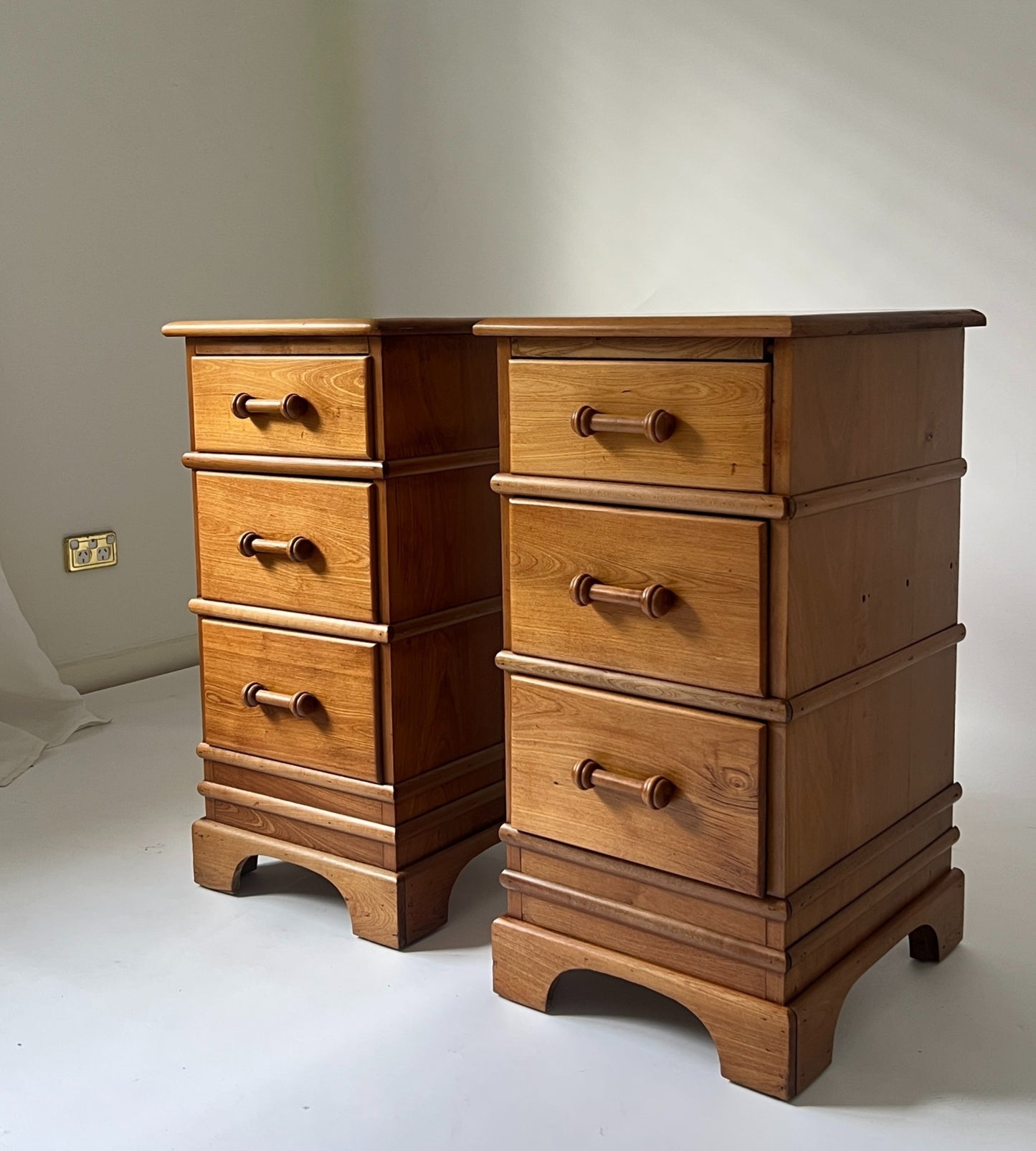 Mid Century Tasmanian Myrtle Bedside Tables (Set)