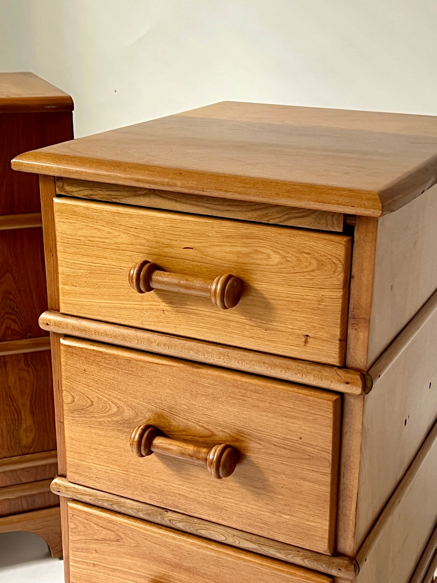 Mid Century Tasmanian Myrtle Bedside Tables (Set)