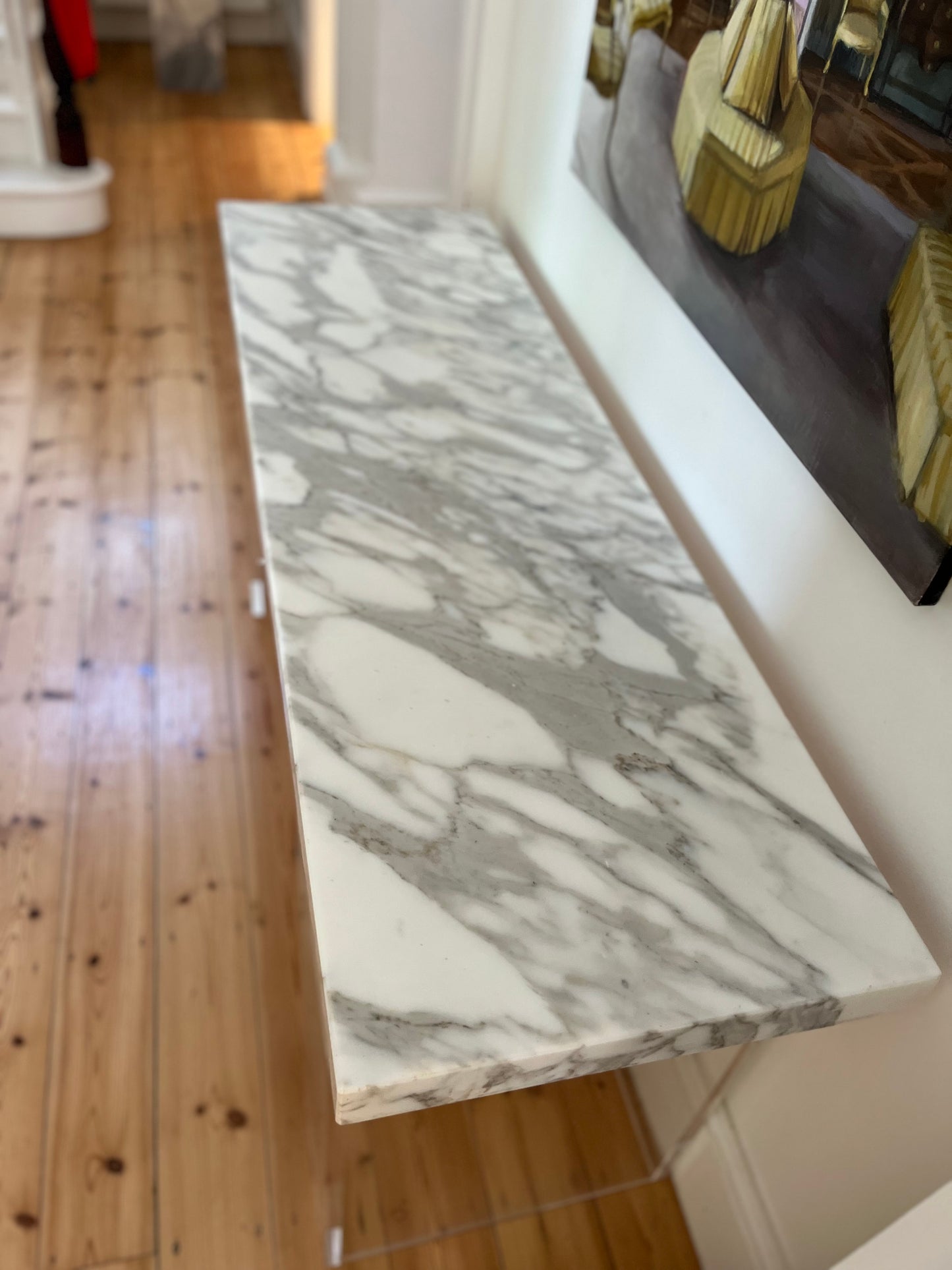 Lucite and Marble Console Table