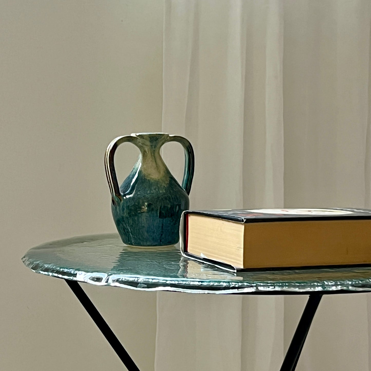 Iron & Frosted Glass 'Knot' Table