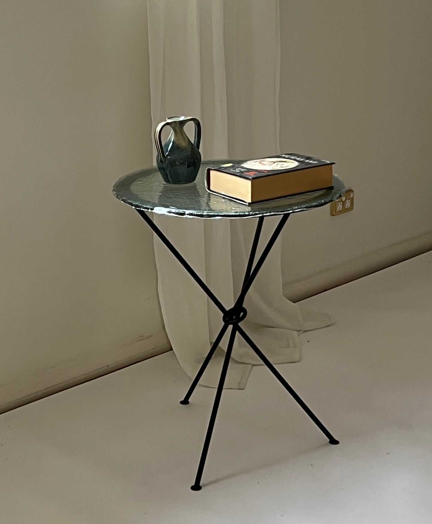 Iron & Frosted Glass 'Knot' Table