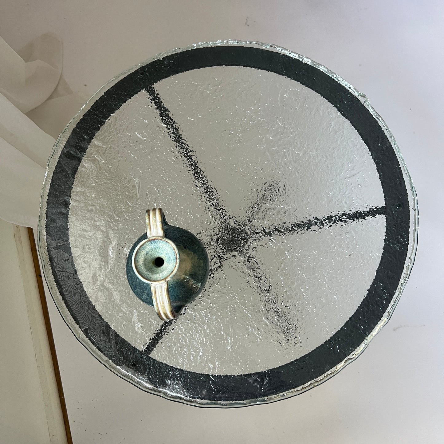 Iron & Frosted Glass 'Knot' Table