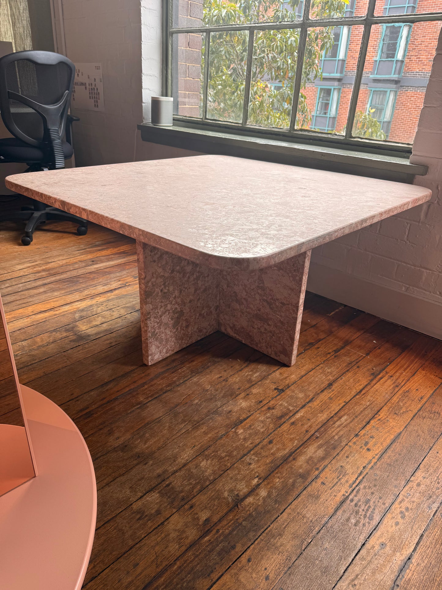 Vintage Spanish Pink Breccia Marble Table, Spain, 1980s