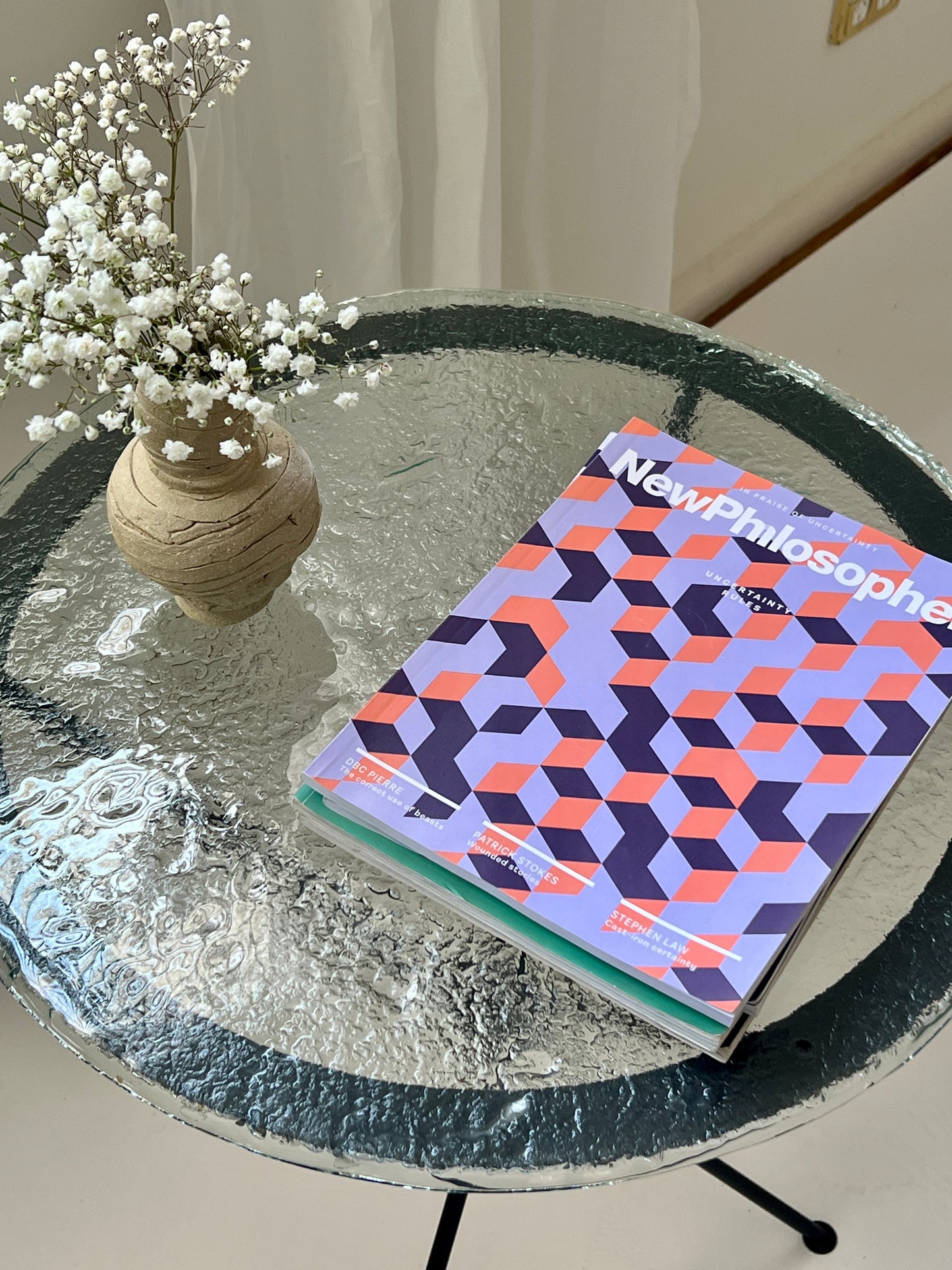 Iron & Frosted Glass 'Knot' Table