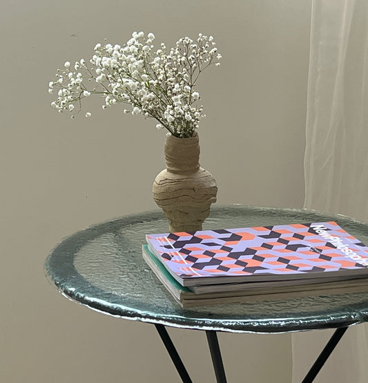 Iron & Frosted Glass 'Knot' Table