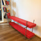 Polished Steel and Red Timber Table
