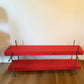 Polished Steel and Red Timber Table
