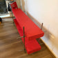 Polished Steel and Red Timber Table