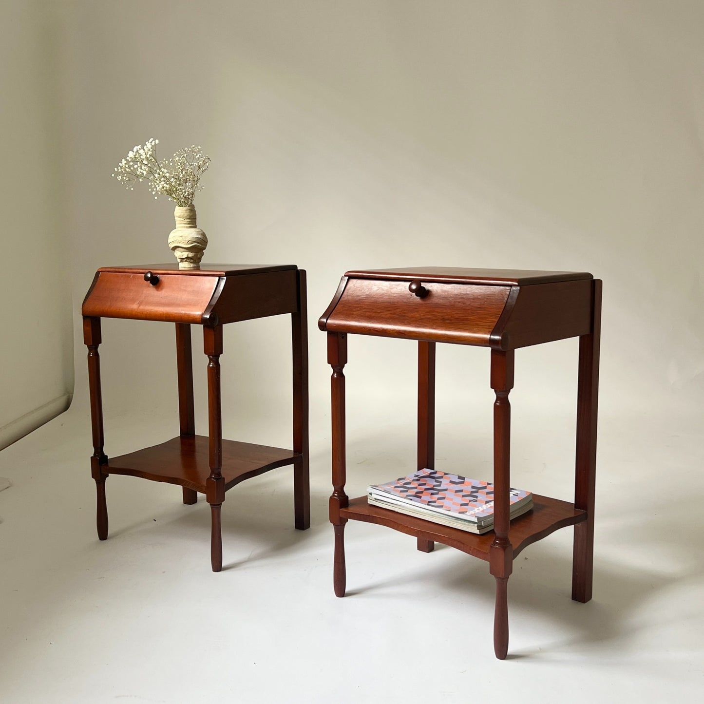 Pair of Mid Century Bedside Tables (Set)