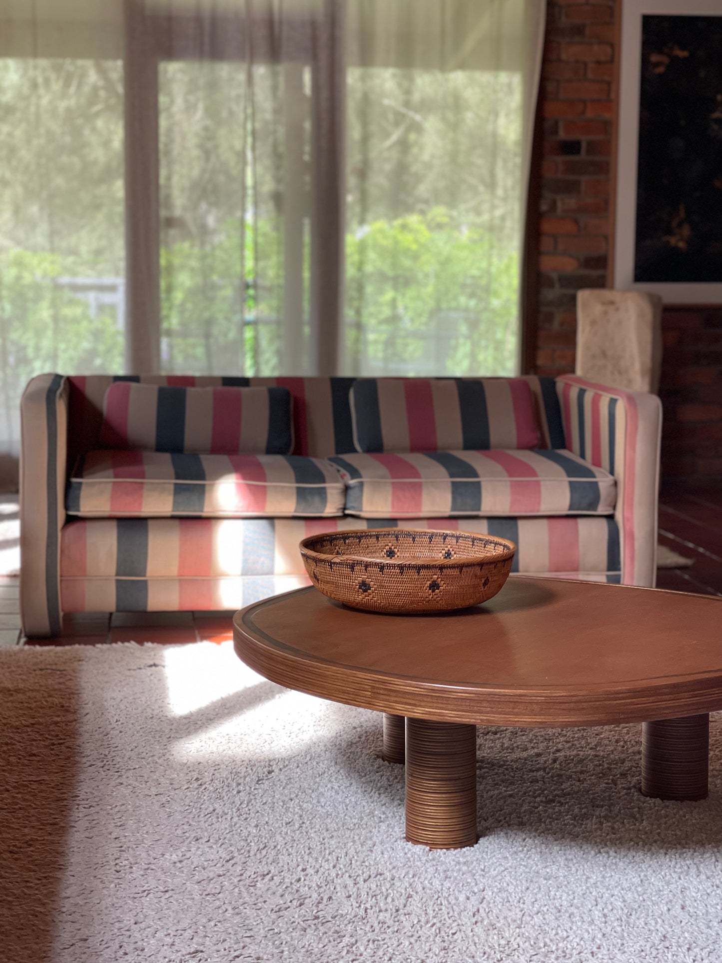 Thick, Textural Striped Sofa