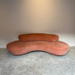Peachy Velvet Curved Sofa