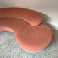 Peachy Velvet Curved Sofa