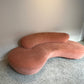 Peachy Velvet Curved Sofa