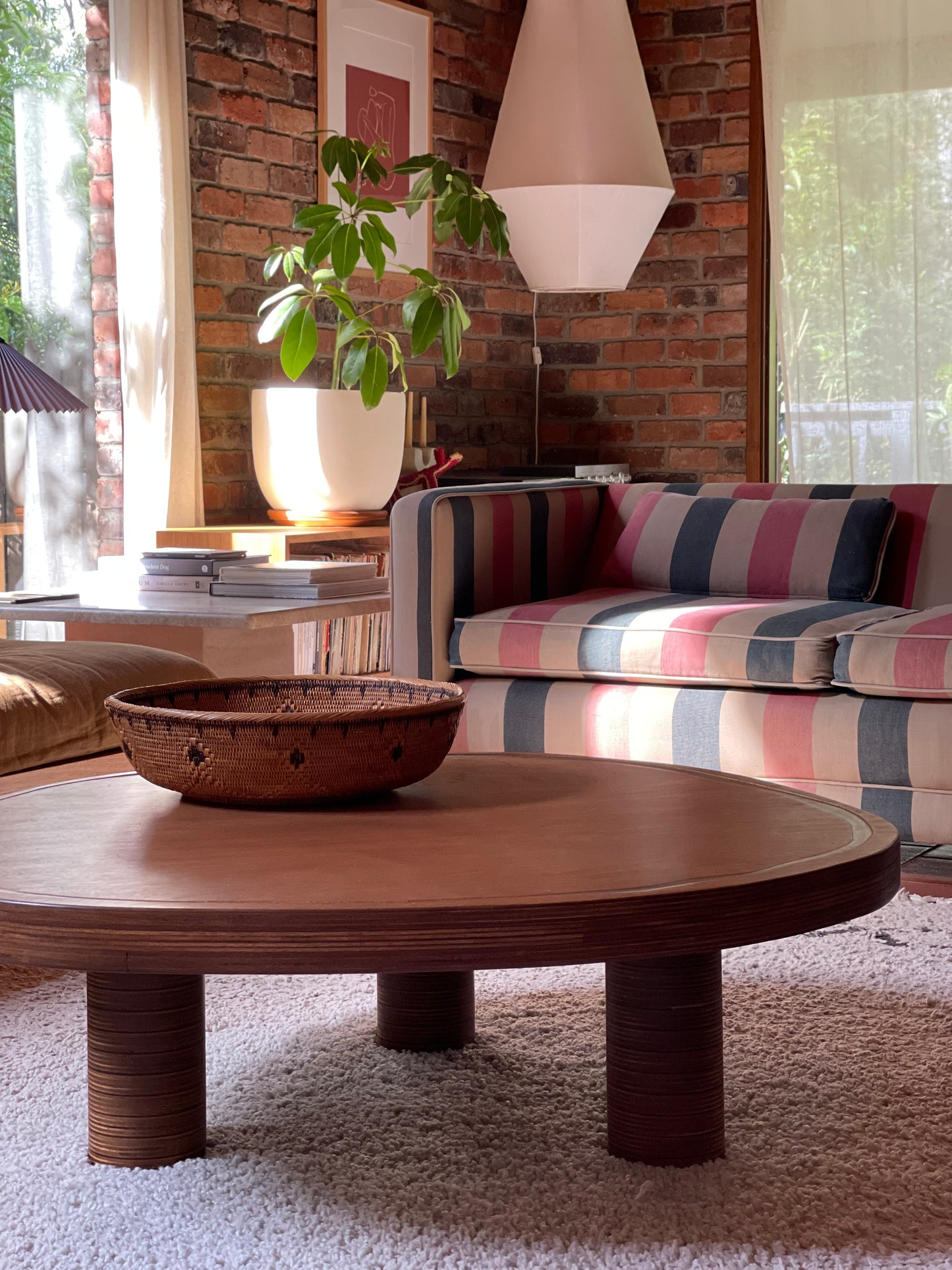 Thick, Textural Striped Sofa
