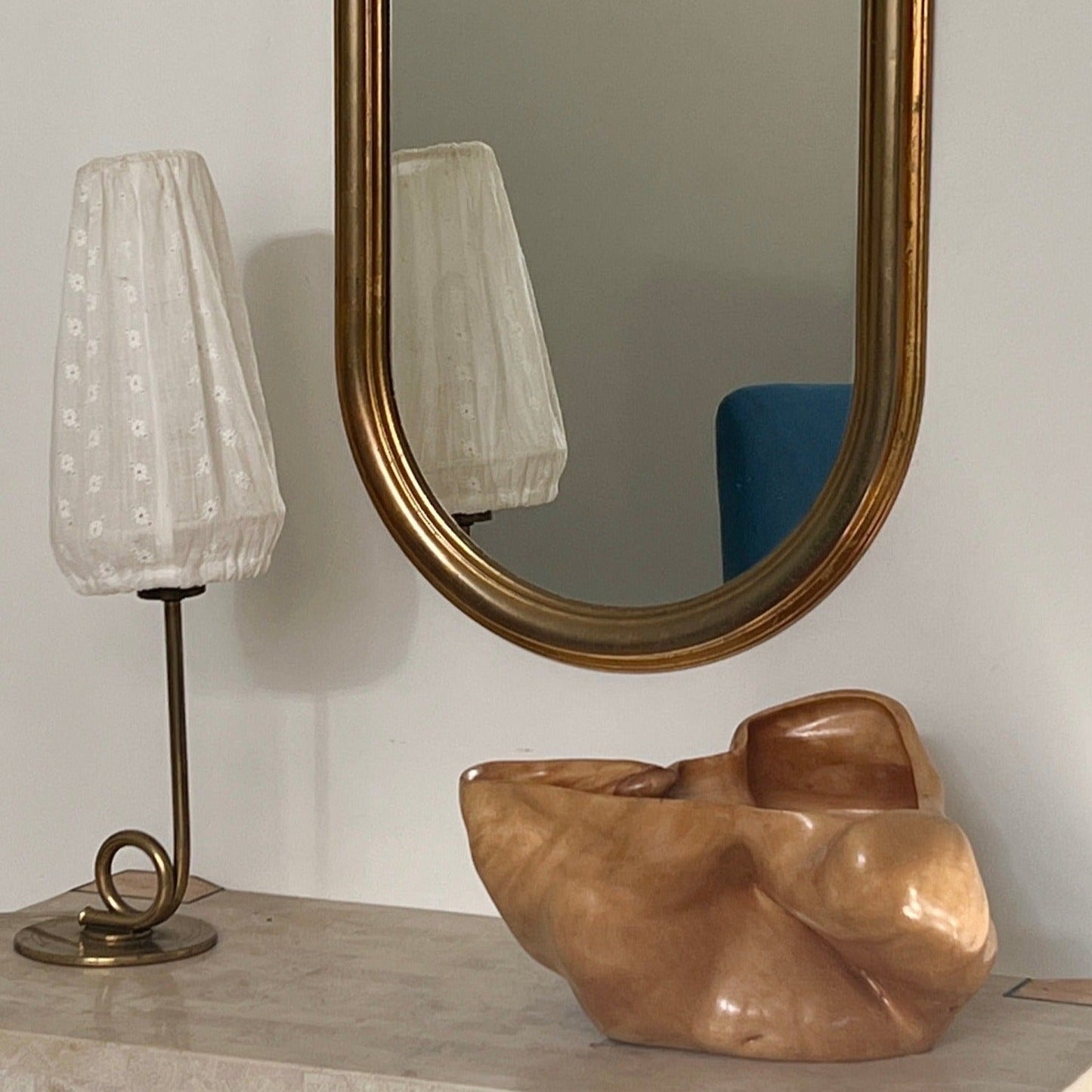 1930s Swedish Brass Loop Lamp