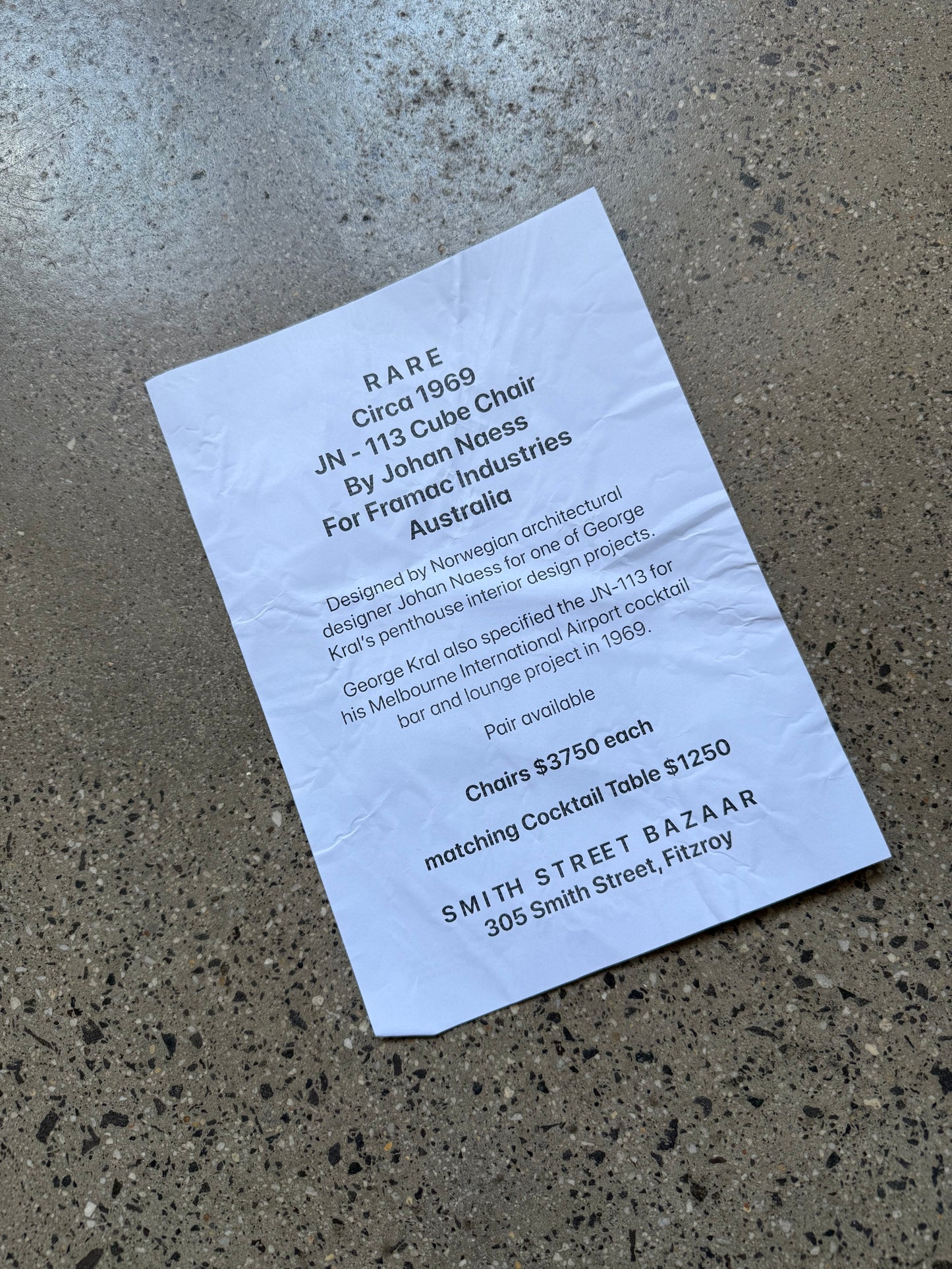 Rare Pair of JN-113 Cube Chair by Johan Naess