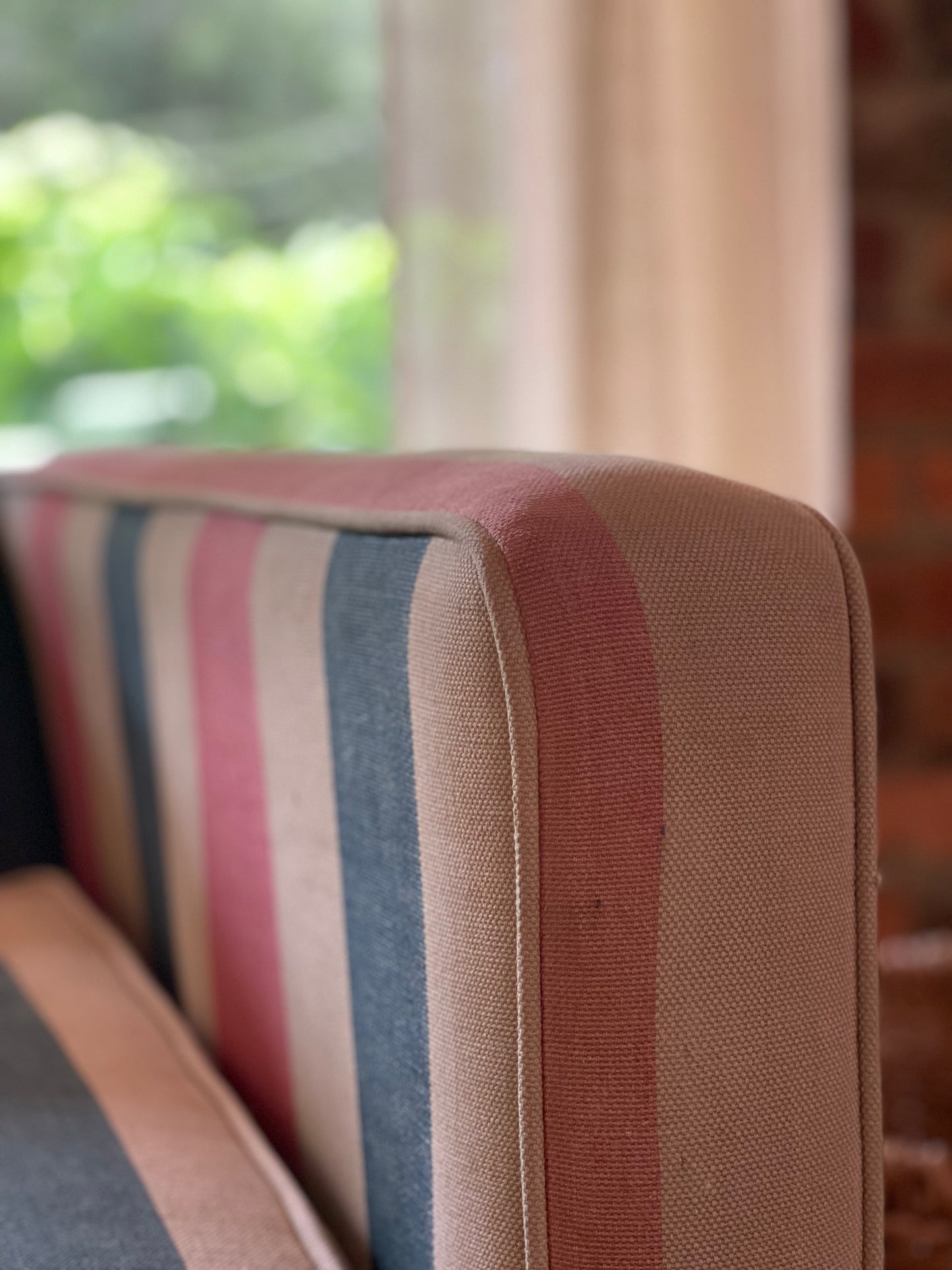 Thick, Textural Striped Sofa