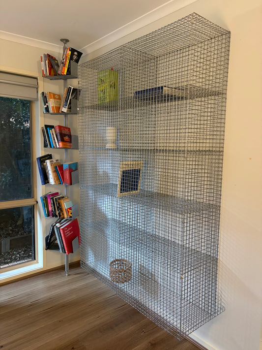 Handmade Mesh Wall Shelving Unit