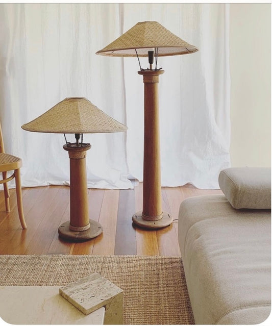 Two Pacific Green Messina Lamps