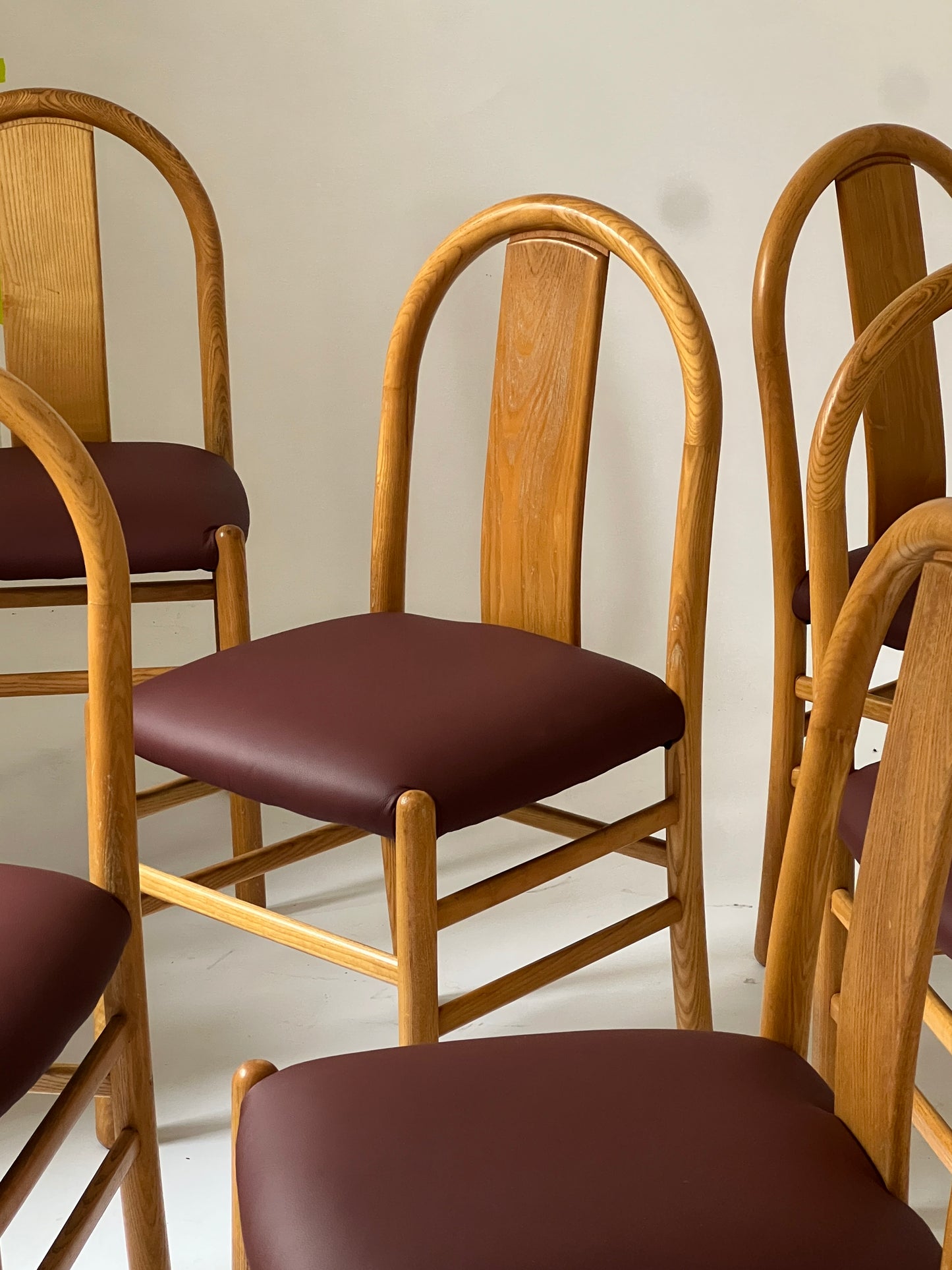 Newly Reupholstered Leather Dining Chair by Fratelli Montina - 1970s Italy (12 Available)