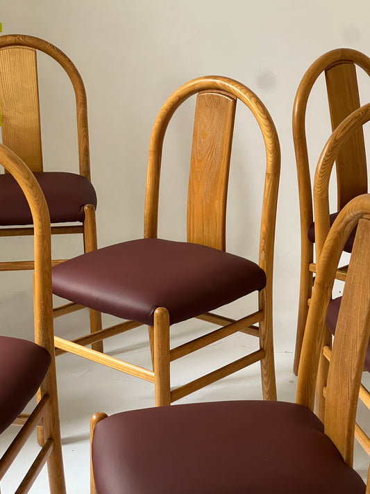 Leather Dining Chair by Fratelli Montina - 1970s, Italy (12 Available)