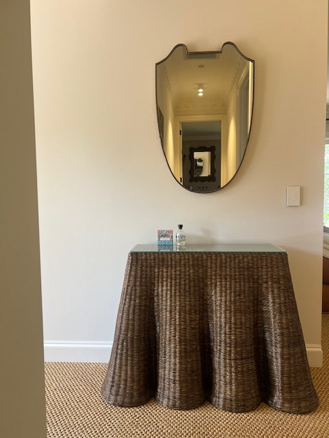 Wicker Wave Console Table