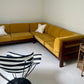 Mustard Velvet Modular Sofa & Ottoman Set