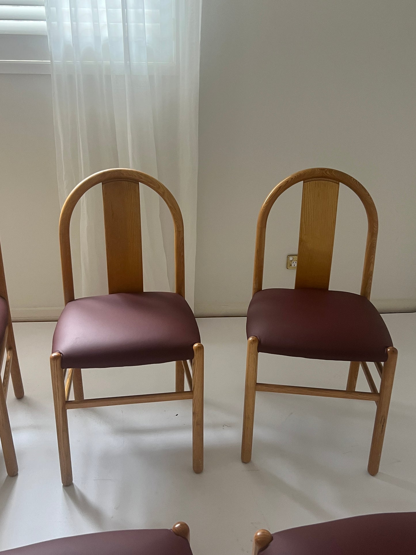 Newly Reupholstered Leather Dining Chair by Fratelli Montina - 1970s Italy (12 Available)