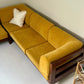 Mustard Velvet Modular Sofa & Ottoman Set