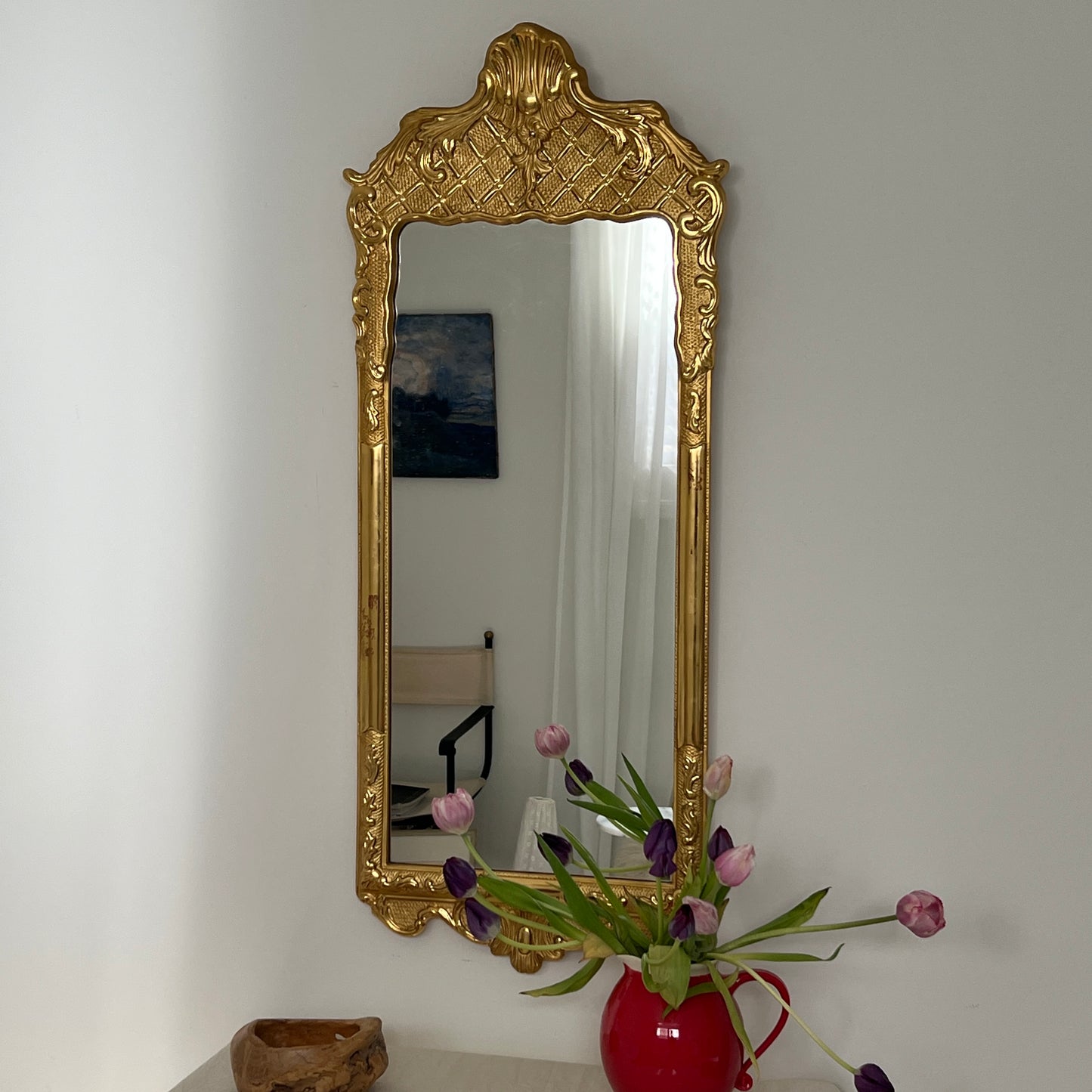 Large Rococo-Style Vintage Swedish Mirror