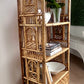 Vintage Chinoiserie Bamboo & Cane Pagoda Étagère