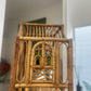 Vintage Chinoiserie Bamboo & Cane Pagoda Étagère